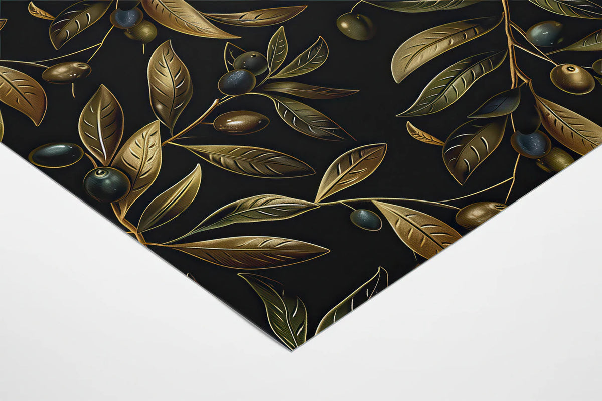 Gilded Olive Branch Mural Wallpaper — Sophisticated Botanical Mural Wallpaper - room preview 02