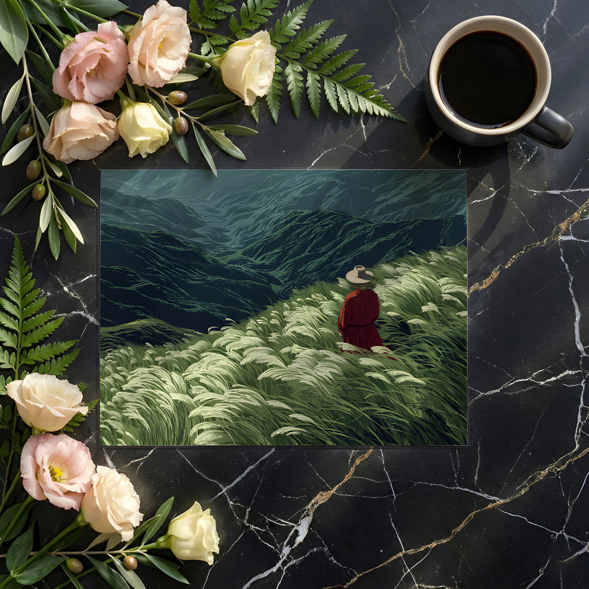 Highland Solitude Mural Wallpaper — Impressionistic Landscape Mural Mural Wallpaper - room preview 02