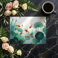 Koi Pond Botanical Mural Wallpaper — Watercolor Nature Design Mural Wallpaper - room preview 02