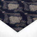 Damask Floral Silhouette Mural Wallpaper in Navy and Soft Beige Mural Wallpaper - room preview 02