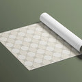 Minimalist Geometric Ogee Mural Wallpaper in Soft Beige and Cream Mural Wallpaper - room preview 02