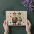 Folklore Cat Duo Mural Wallpaper — Whimsical Hand-Drawn Illustration Mural Wallpaper - room preview 02