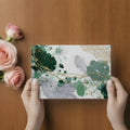Emerald and Gold Abstract Fluid Mural Wallpaper - room preview 02
