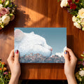 Giant Sleeping Cat Over Mediterranean Town Mural Wallpaper - room preview 02