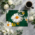 Bold Daisy Meadow Mural Wallpaper in Deep Forest Green Mural Wallpaper - room preview 02