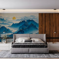 Mist-Covered Mountain Landscape Mural Wallpaper - room preview 02