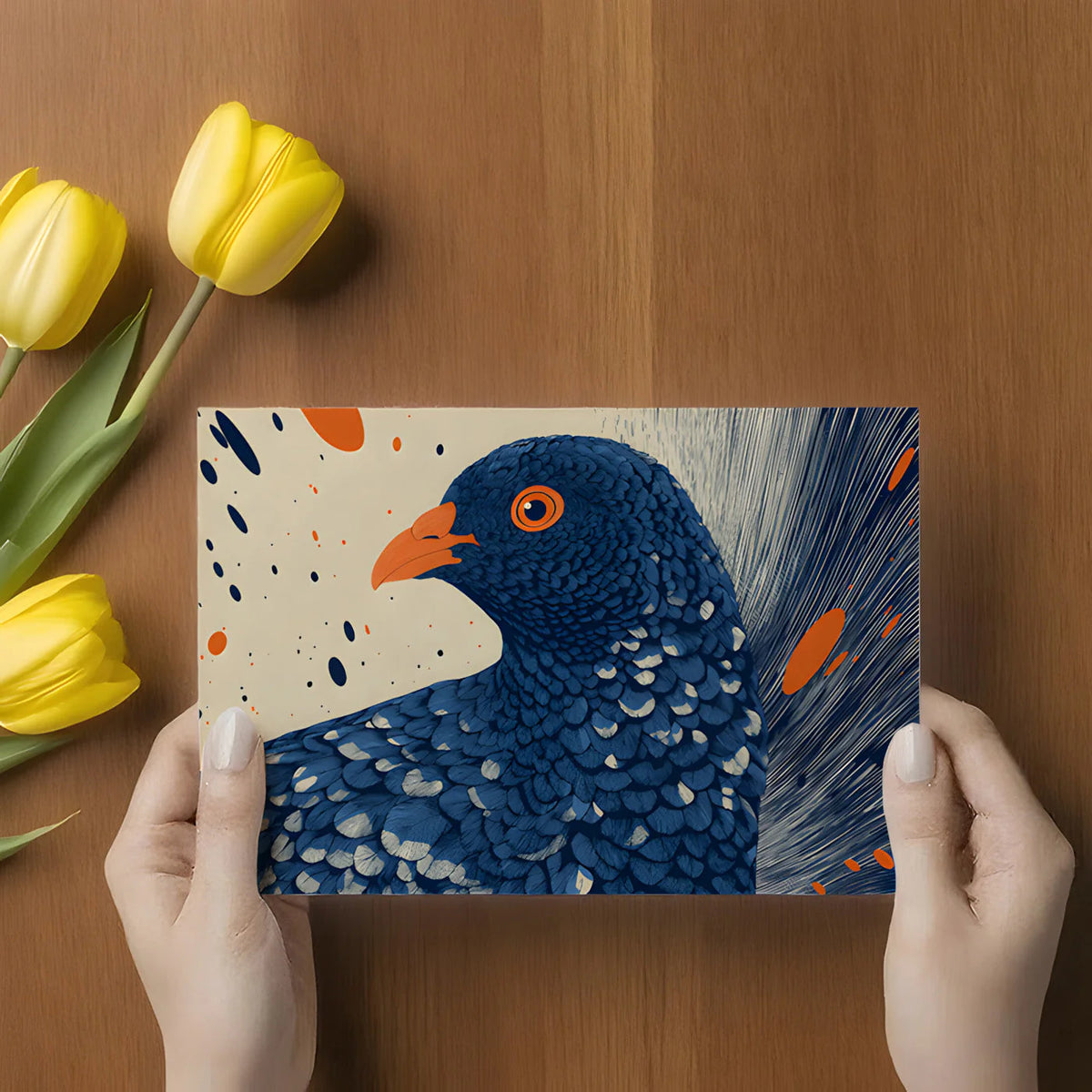 Abstract Bird Motif Mural Wallpaper — Modern Graphic Art Mural Wallpaper - room preview 02