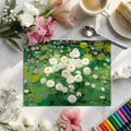 Meadow Bloom Mural Wallpaper — Botanical Art in Green and White Mural Wallpaper - room preview 02