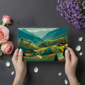 Terraced Mountain Valley Mural Wallpaper — Scenic Landscape Mural Wallpaper - room preview 02