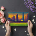 Metropolitan Stadium Skyline Mural Wallpaper in Vibrant Sunset Mural Wallpaper - room preview 02