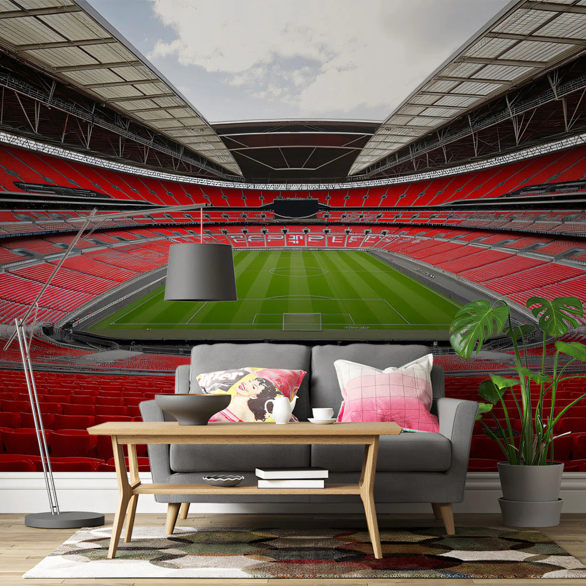 Wembley Stadium Aerial View Mural Wallpaper —Sports Fan Decor Mural Wallpaper - room preview 02