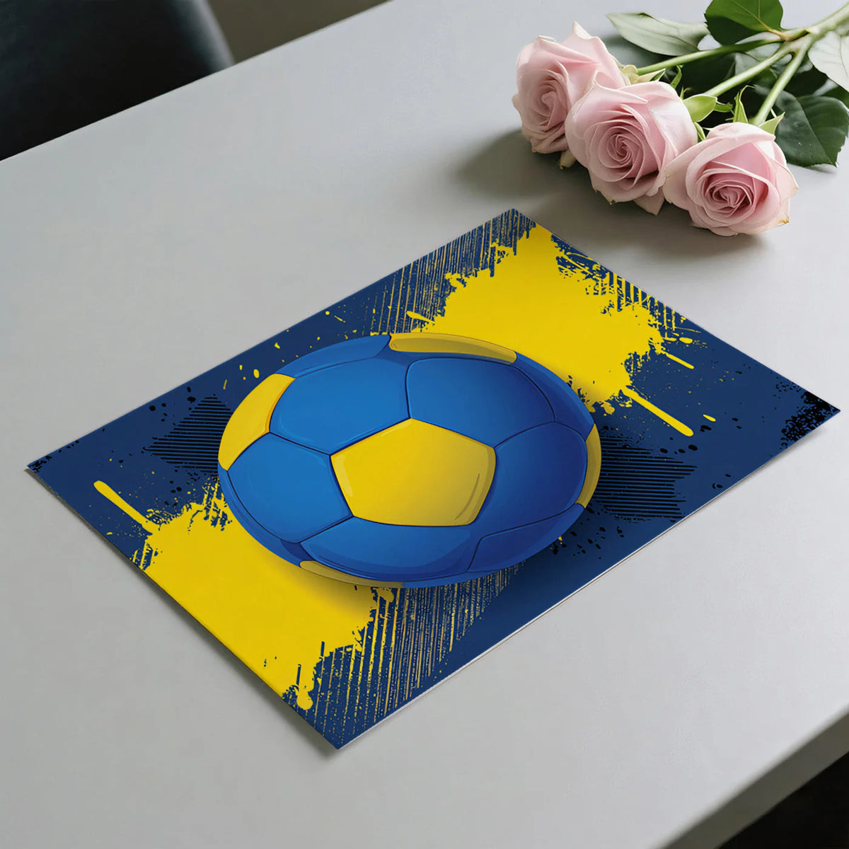 Ukrainian Flag Soccer Ball Mural Wallpaper for Energetic Sports Spaces Mural Wallpaper - room preview 02