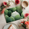 Sleeping White Cat in Green Foliage Mural Wallpaper - room preview 02