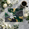 Abstract Topographic Mural Wallpaper — Midnight Forest & Gold Mural Wallpaper - room preview 02