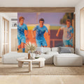 Soccer Match Action Mural Wallpaper — Energetic Sports Design Mural Wallpaper - room preview 02