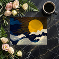 Solar Waves Mural Wallpaper — Japanese Inspired Celestial Art Mural Wallpaper - room preview 02