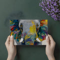Mosaic Elephant Mural Wallpaper — Vibrant Animal Art Mural Wallpaper - room preview 02