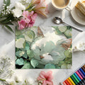 Sleeping Cat in Garden Mural Wallpaper — Whimsical Illustration Mural Wallpaper - room preview 02