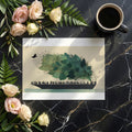 Floating Forest Mural Wallpaper — Whimsical Artistic Illustration Mural Wallpaper - room preview 02