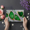 Malachite Fluid Pour Mural Wallpaper —Modern Abstract Gold Accents Mural Wallpaper - room preview 02