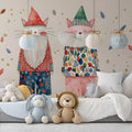 Whimsical Cat Gnomes Mural Wallpaper for Playful Spaces Mural Wallpaper - room preview 02