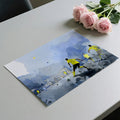 Watercolor Soccer Match Mural Wallpaper in Blue and Yellow Mural Wallpaper - room preview 02