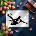 Soccer Player Action Silhouette Mural Wallpaper - room preview 02