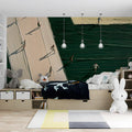 Athletic Track Mural Wallpaper — Bold Painterly Abstract Design Mural Wallpaper - room preview 02