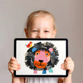 Abstract Lion Collage Mural Wallpaper — Playful Nursery Decor Mural Wallpaper - room preview 02