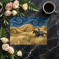 Van Gogh Style Wheat Field Mural Wallpaper with Galloping Horse Mural Wallpaper - room preview 02