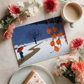 Japanese Winter Village Mural Wallpaper — Illustrative Scenic Mural Wallpaper - room preview 02