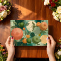 Citrus Grove Geometric Mural Wallpaper — Mid Century Modern Fruit Mural Wallpaper - room preview 02