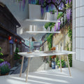 Japanese Wisteria Village Mural Wallpaper — Impressionistic Scenery Mural Wallpaper - room preview 02