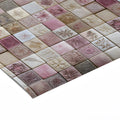 Vintage Botanical Mosaic Mural Wallpaper — Soft Dusty Rose Mural Wallpaper - room preview 02