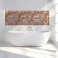 Vintage Tiled Mosaic Mural Wallpaper in Soft Blush and Terracotta Mural Wallpaper - room preview 02
