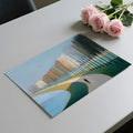 Riverside Cyclist Mural Wallpaper — Impressionistic Landscape Mural Wallpaper - room preview 02