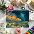 Stormy Rural Landscape Mural Wallpaper with Cinematic Golden Clouds Mural Wallpaper - room preview 02