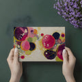 Abstract Cosmic Circles Mural Wallpaper in Vibrant Pink and Plum Mural Wallpaper - room preview 02