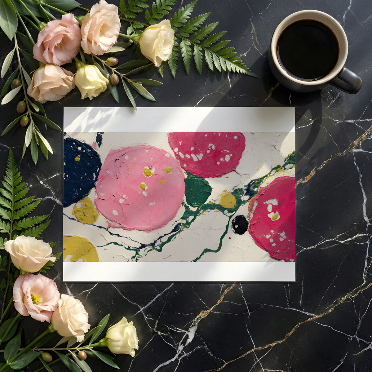 Abstract Circular Brushstroke Mural Wallpaper in Vibrant Colors Mural Wallpaper - room preview 02