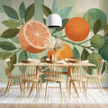 Citrus Grove Mural Wallpaper — Modern Botanical Wall Art Mural Wallpaper - room preview 02
