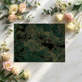 Gilded Botanical Mural Wallpaper in Deep Forest Green Mural Wallpaper - room preview 02