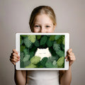 Sleepy White Cat in Tropical Foliage Mural Wallpaper - room preview 02