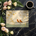 Autumn Songbirds Mural Wallpaper — Soft Ochre and Sage Illustration Mural Wallpaper - room preview 02