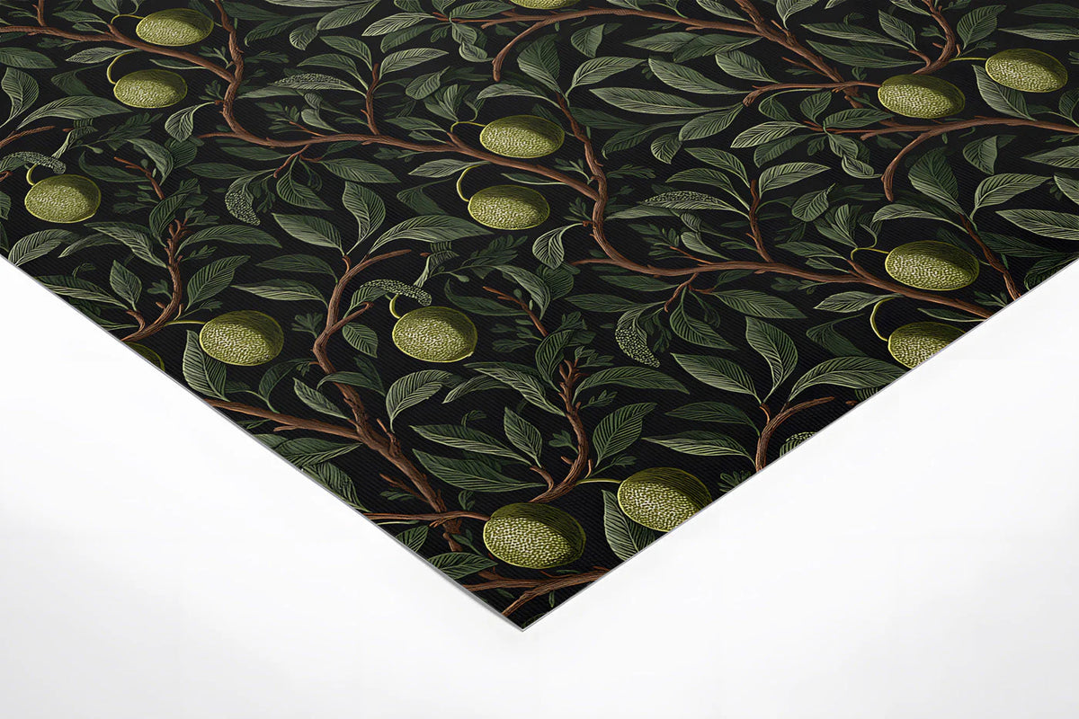 Olive Branch Botanical Mural Wallpaper — Dark Forest Green Aesthetic Mural Wallpaper - room preview 02