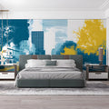Urban Horizon Mural Wallpaper —Contemporary City Scene Mural Wallpaper - room preview 02