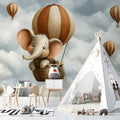 Floating Elephant Adventure Mural Wallpaper for Kids Rooms Mural Wallpaper - room preview 02