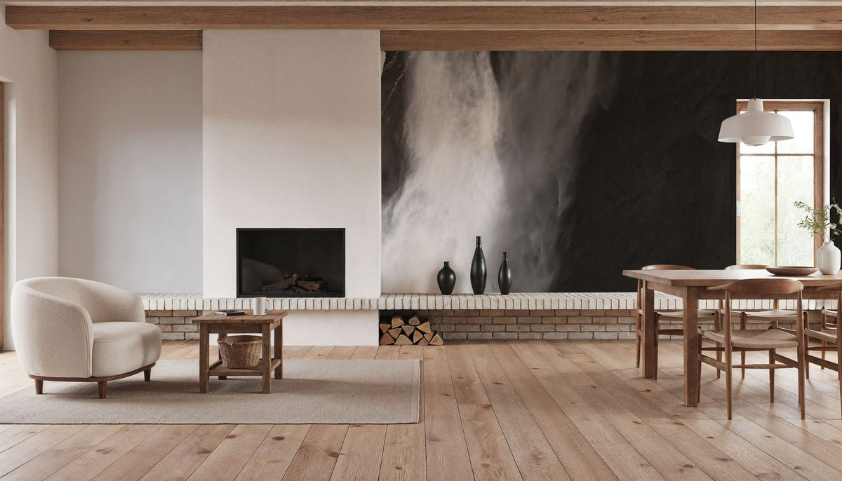 Western Brook Pond Waterfall Mural Wallpaper - room preview 02