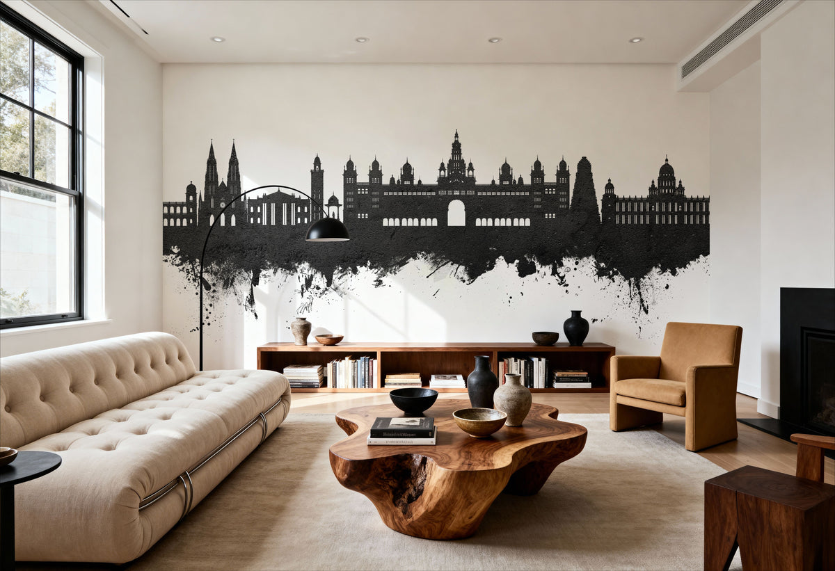 Mysuru Skyline India Mural Wallpaper - room preview 02