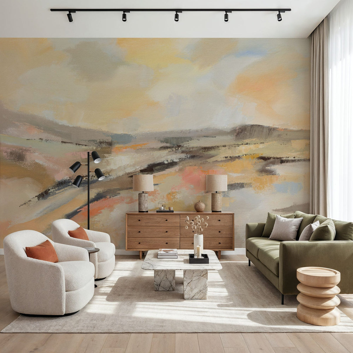 Sunlit Riverside Mural Wallpaper - room preview 02