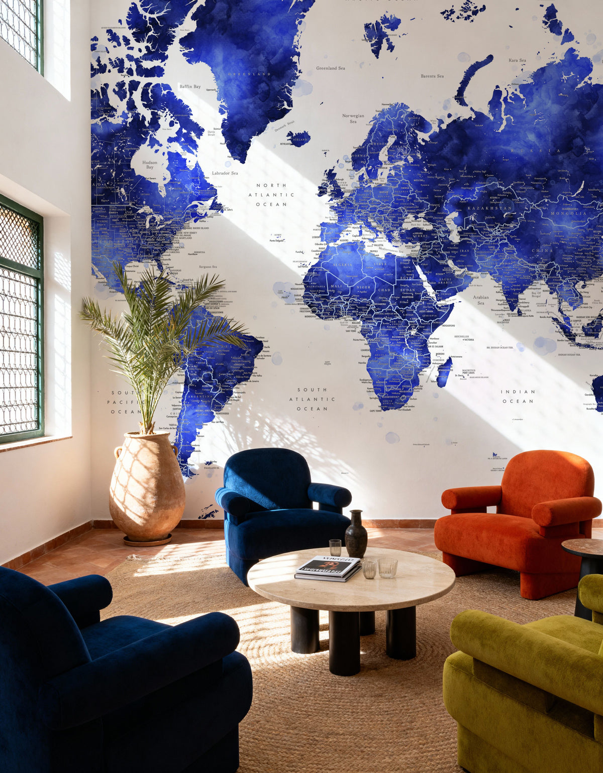 World Map Cities - Crisalida Mural Wallpaper - room preview 02